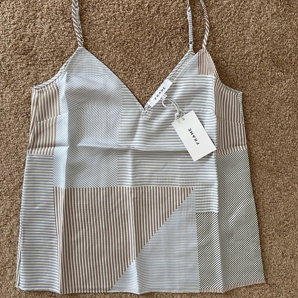 FRAME Classic Patterned Silk Camisole - Picture 5 of 8